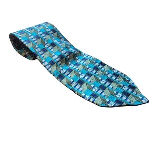 Ermenegildo Zegna Geometric Print Silk Tie